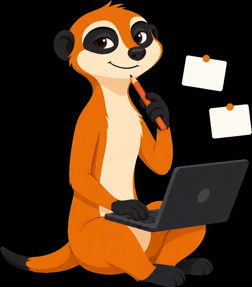 Repo-st mascot writing a post